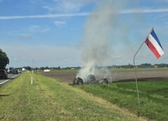 Hooi in brand langs N36, mogelijk als vorm van boerenprotest